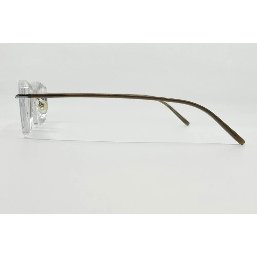 No Brand Eyeglass Frames Mens Gunmetal Rimless Rectangle NR-363 54-21-145